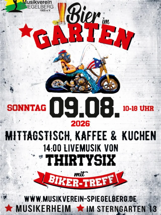 Kommt vorbei! Wir freuen uns! #Spiegelberg #musik #fest #bikertreff